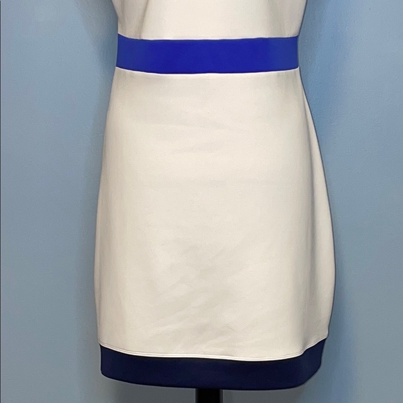 PGA Tour Blue and White Sheath Dress Mock Neck Sleeveless Dress Size Large - Picture 7 of 8